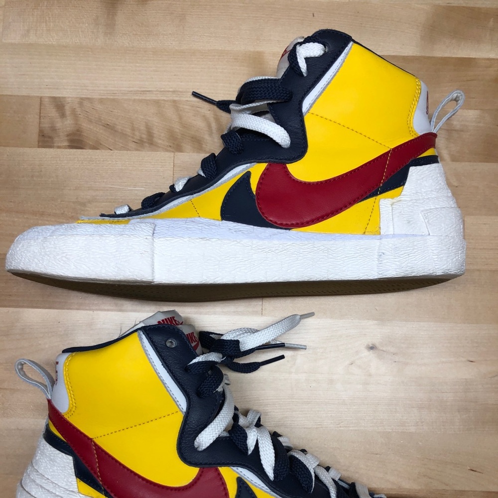 Nike Blazers Sacai Maize Navy Size 10.5 - Picture 2 of 8